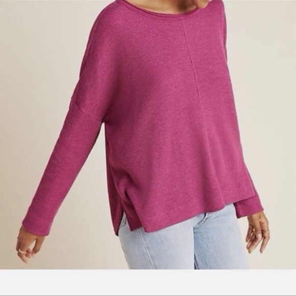 Anthropologie Fushsia Thermal Boxy Dolmam Top - Picture 1 of 4